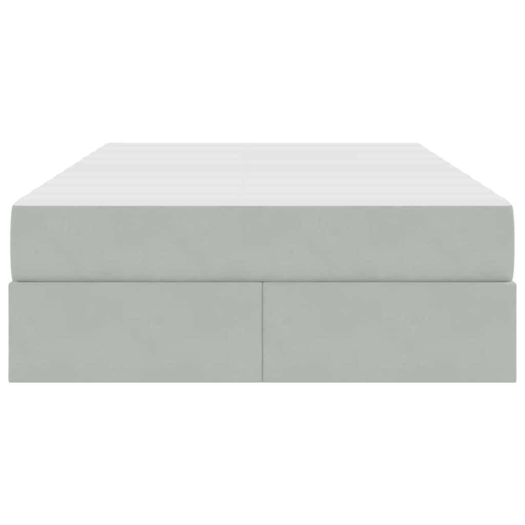 Opbergbed met matras met matras Lichtgrijs 120 x 200 cm Fluweel