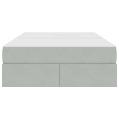 Opbergbed met matras met matras Lichtgrijs 120 x 200 cm Fluweel