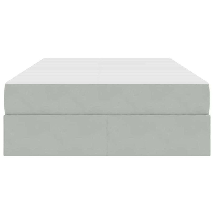 Opbergbed met matras met matras Lichtgrijs 120 x 200 cm Fluweel