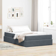 Opbergbed met matras 120x200 cm donkergrijs fluweel