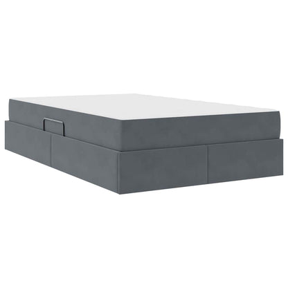Opbergbed met matras Donkergrijs 120 x 200 cm Fluweel