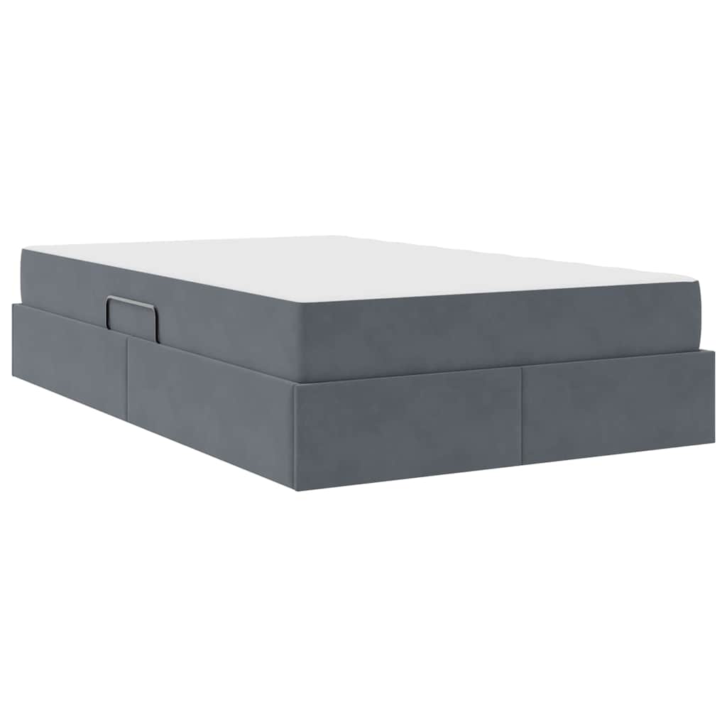 Opbergbed met matras Donkergrijs 120 x 200 cm Fluweel