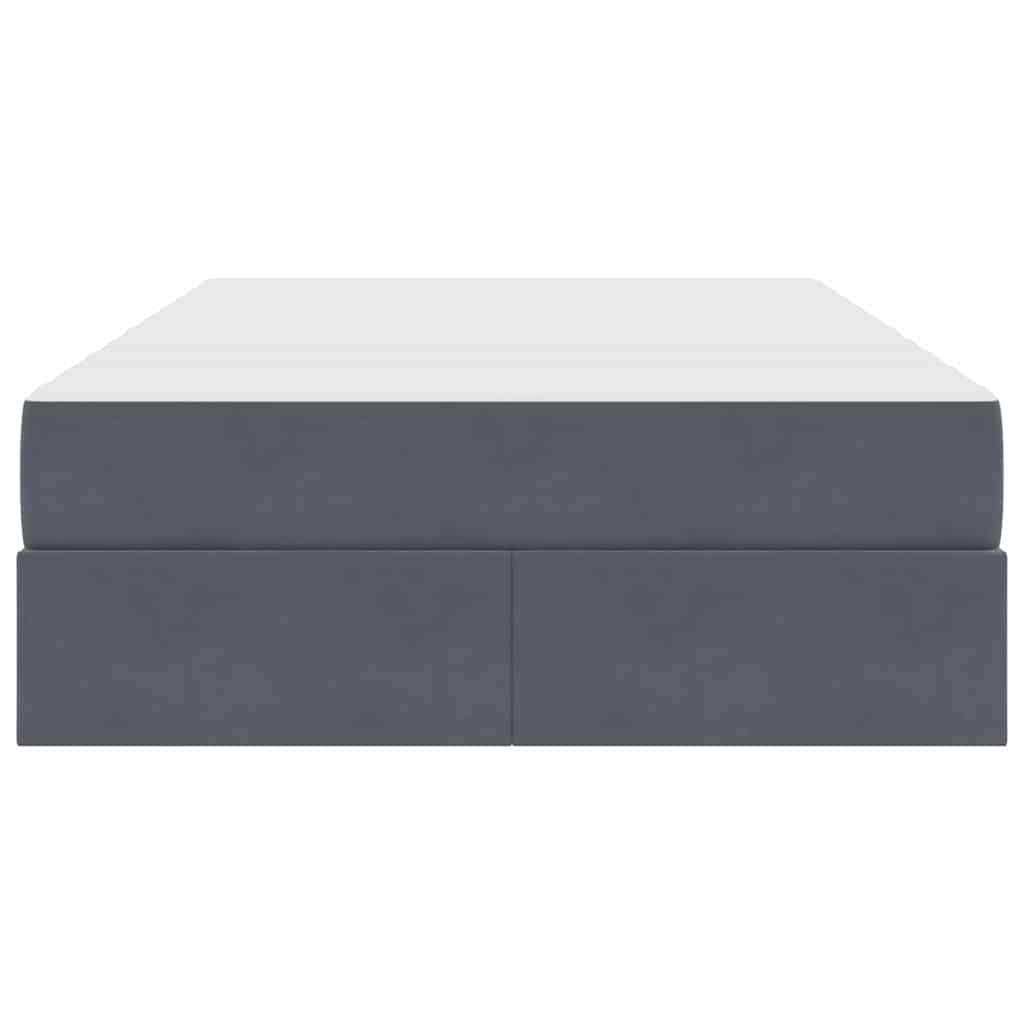 Opbergbed met matras Donkergrijs 120 x 200 cm Fluweel