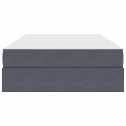 Opbergbed met matras Donkergrijs 120 x 200 cm Fluweel
