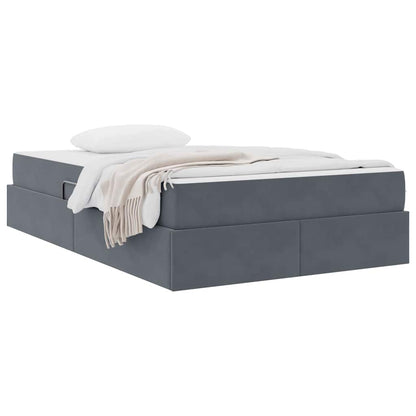 Opbergbed met matras Donkergrijs 120 x 200 cm Fluweel