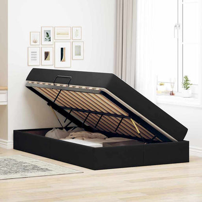 Opbergbed met matras met matras Zwart 120 x 200 cm Fluweel