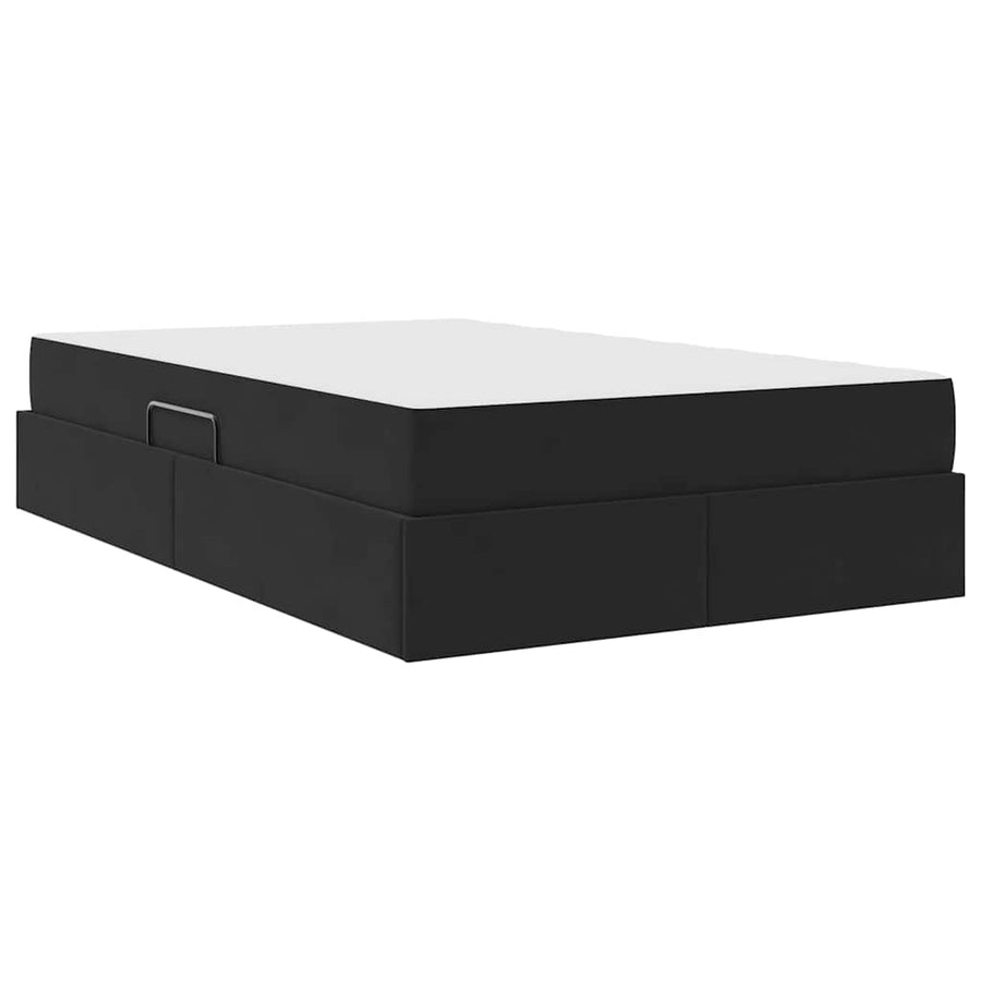 Opbergbed met matras met matras Zwart 120 x 200 cm Fluweel