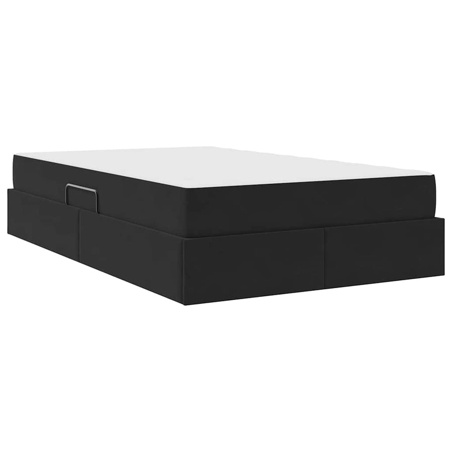 Opbergbed met matras met matras Zwart 120 x 200 cm Fluweel