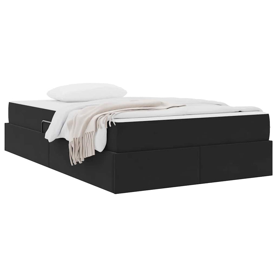 Opbergbed met matras met matras Zwart 120 x 200 cm Fluweel