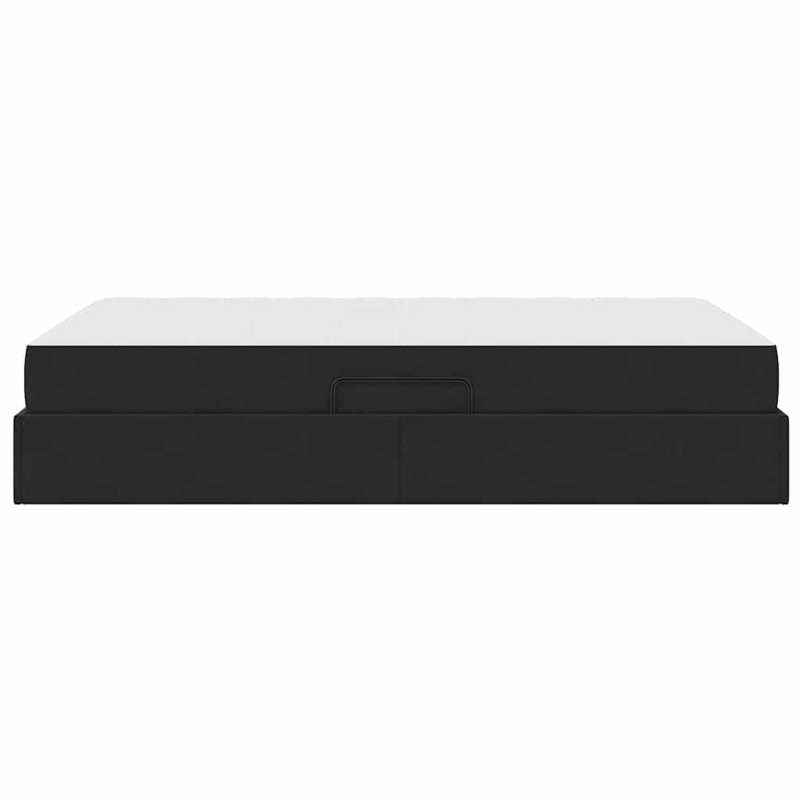 Opbergbed met matras met matras Zwart 120 x 200 cm Fluweel