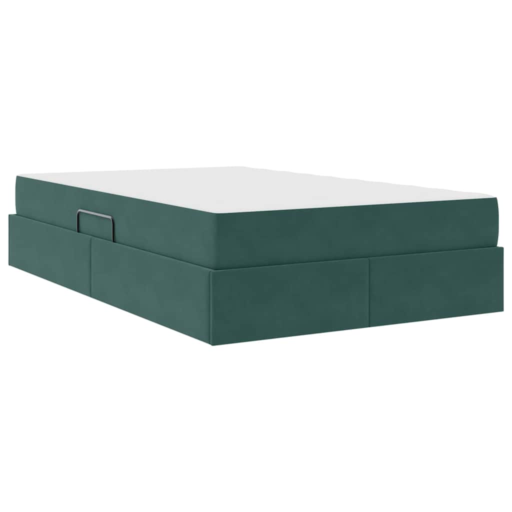 Opbergbed met matras Donkergroen 120 x 200 cm Fluweel