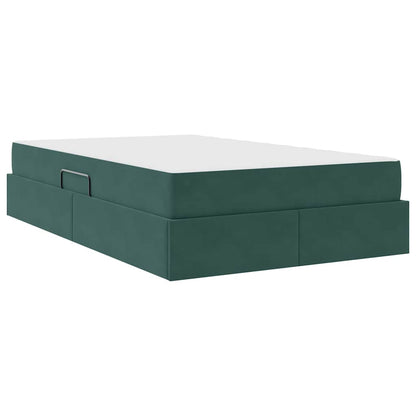 Opbergbed met matras Donkergroen 120 x 200 cm Fluweel