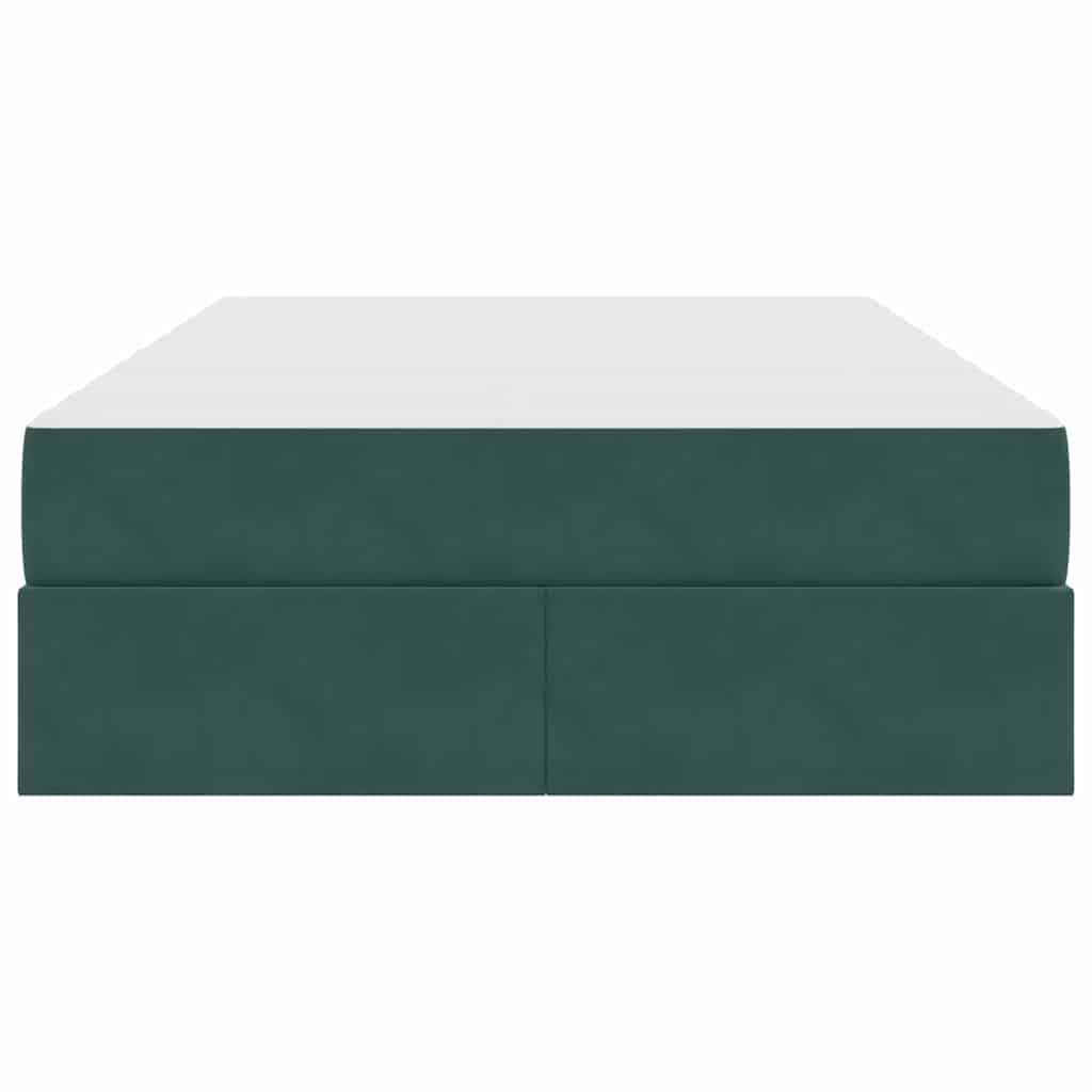 Opbergbed met matras Donkergroen 120 x 200 cm Fluweel