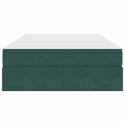 Opbergbed met matras Donkergroen 120 x 200 cm Fluweel