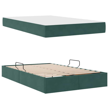 Opbergbed met matras Donkergroen 120 x 200 cm Fluweel