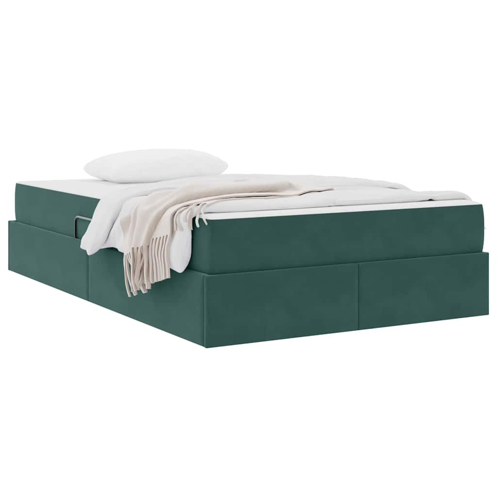 Opbergbed met matras Donkergroen 120 x 200 cm Fluweel