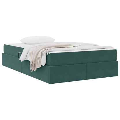 Opbergbed met matras Donkergroen 120 x 200 cm Fluweel