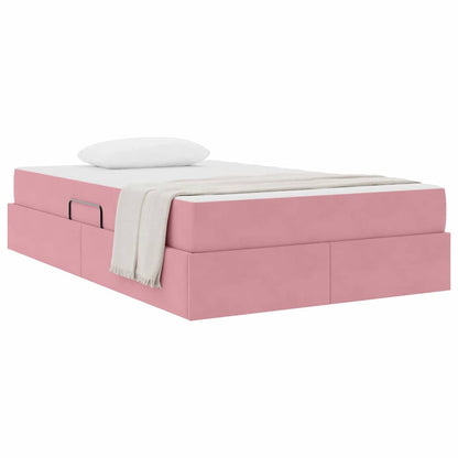 Opbergbed met matras met matras Roze 120 x 200 cm Fluweel