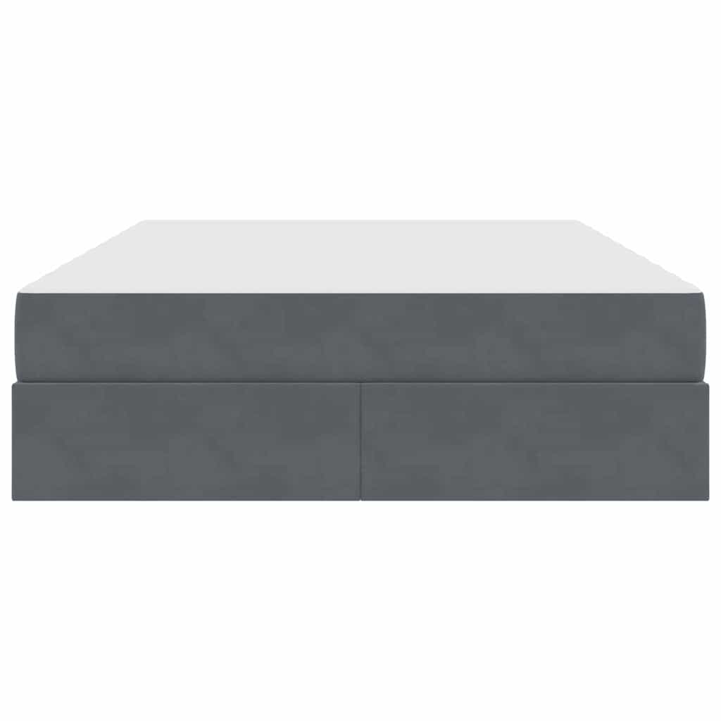 Opbergbed met matras Donkergrijs 140 x 190 cm Fluweel