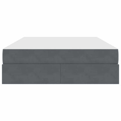 Opbergbed met matras Donkergrijs 140 x 190 cm Fluweel