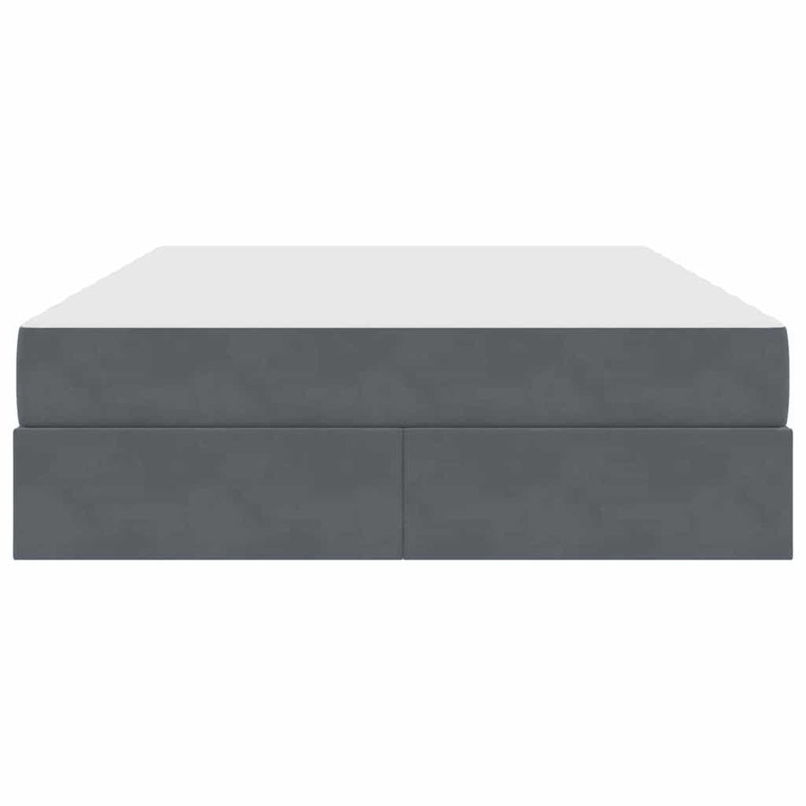 Opbergbed met matras Donkergrijs 140 x 190 cm Fluweel