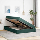 Opbergbed 140x190 cm donkergroen fluweel