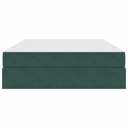 Opbergbed met matras Donkergroen 140 x 190 cm Fluweel