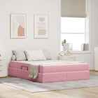 Opbergbed met matras 140x190 cm roze fluweel