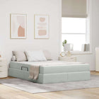 Opbergbed 140x200 cm lichtgrijs fluweel
