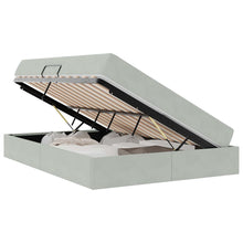 Opbergbed met matras met matras Lichtgrijs 140 x 200 cm Fluweel