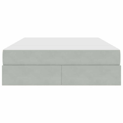 Opbergbed met matras met matras Lichtgrijs 140 x 200 cm Fluweel