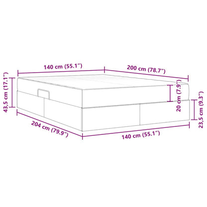 Opbergbed met matras met matras Zwart 140 x 200 cm Fluweel