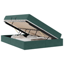 Opbergbed met matras Donkergroen 140 x 200 cm Fluweel