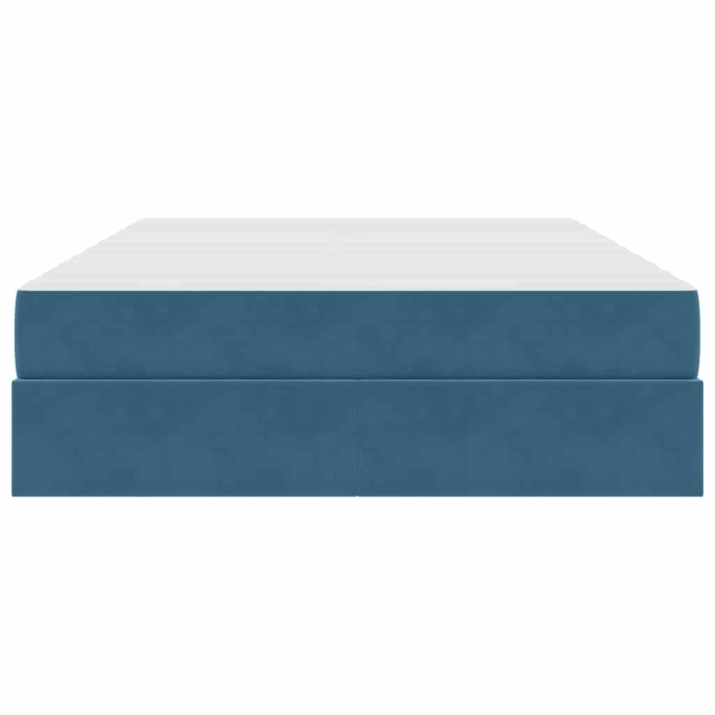 Opbergbed met matras Donkerblauw 140 x 200 cm Fluweel