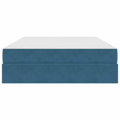 Opbergbed met matras Donkerblauw 140 x 200 cm Fluweel
