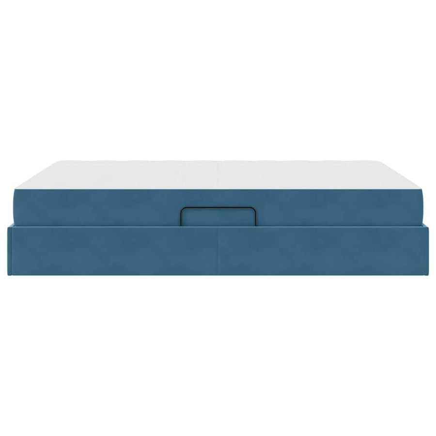 Opbergbed met matras Donkerblauw 140 x 200 cm Fluweel