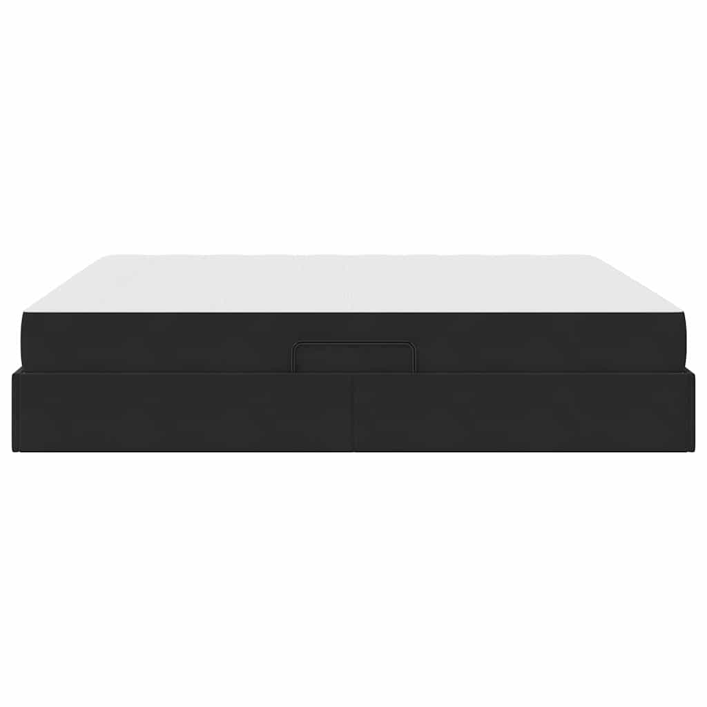 Opbergbed met matras met matras Zwart 160 x 200 cm Fluweel