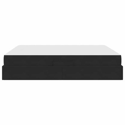 Opbergbed met matras met matras Zwart 160 x 200 cm Fluweel