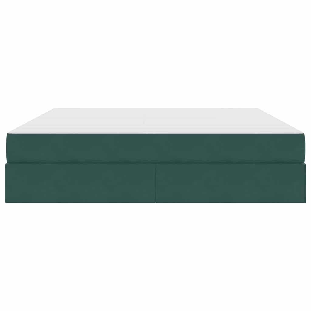 Opbergbed met matras Donkergroen 160 x 200 cm Fluweel