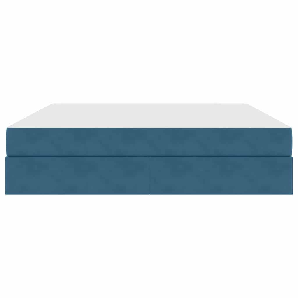 Opbergbed met matras Donkerblauw 160 x 200 cm Fluweel