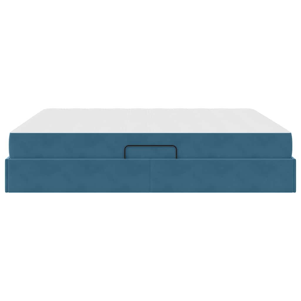 Opbergbed met matras Donkerblauw 160 x 200 cm Fluweel