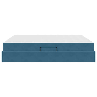 Opbergbed met matras Donkerblauw 160 x 200 cm Fluweel