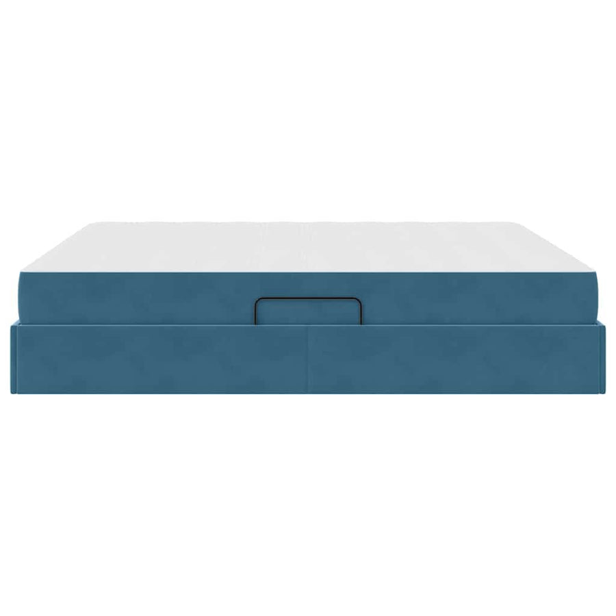 Opbergbed met matras Donkerblauw 160 x 200 cm Fluweel