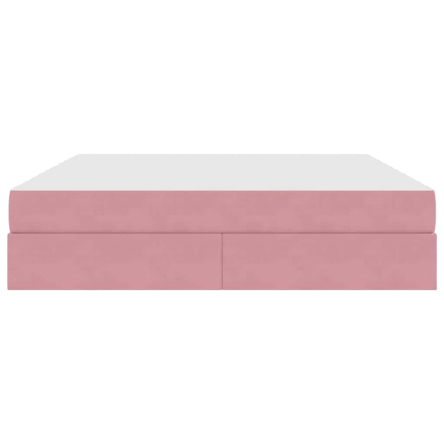 Opbergbed met matras met matras Roze 160 x 200 cm Fluweel
