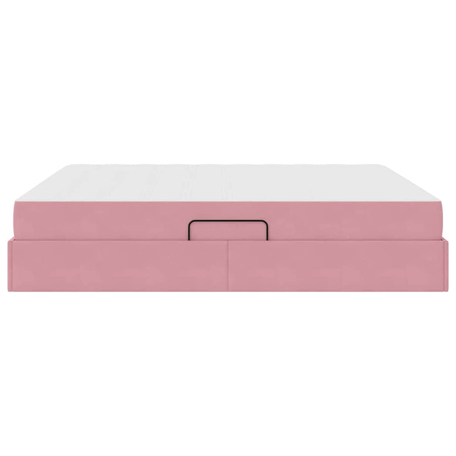 Opbergbed met matras met matras Roze 160 x 200 cm Fluweel