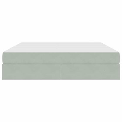Opbergbed met matras met matras Lichtgrijs 180 x 200 cm Fluweel