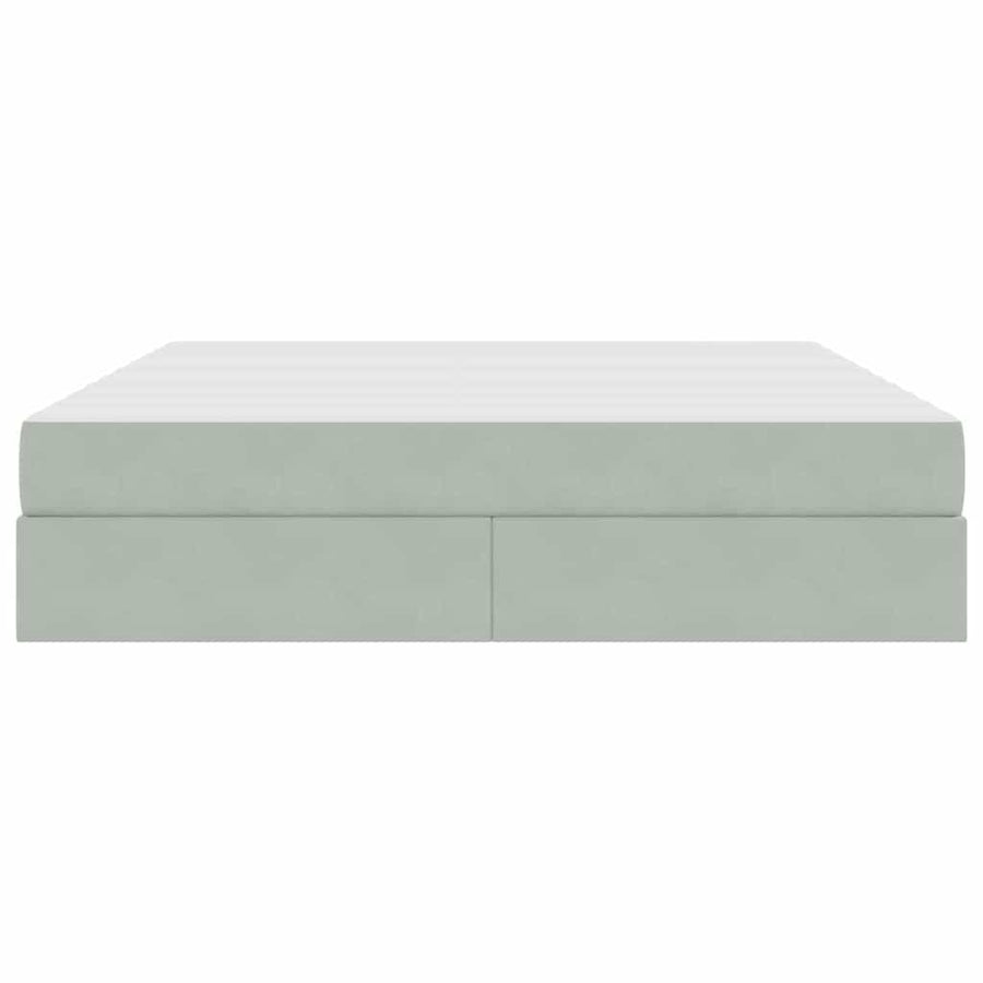 Opbergbed met matras met matras Lichtgrijs 180 x 200 cm Fluweel