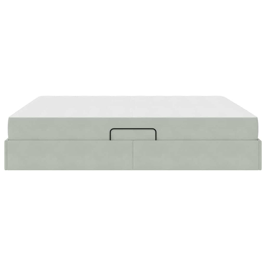 Opbergbed met matras met matras Lichtgrijs 180 x 200 cm Fluweel