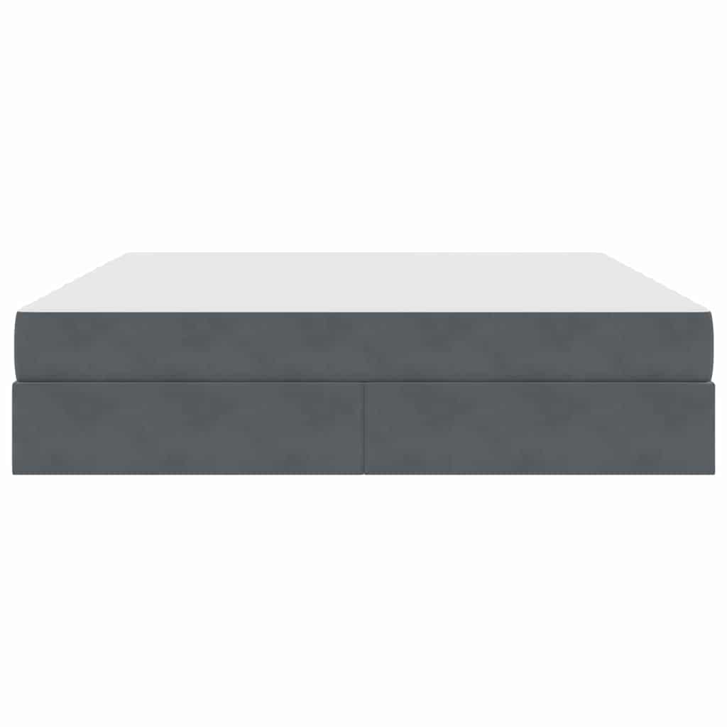 Opbergbed met matras Donkergrijs 180 x 200 cm Fluweel