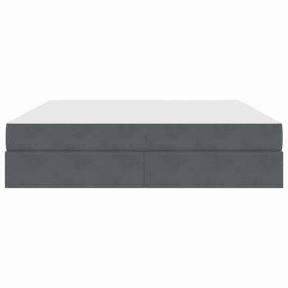 Opbergbed met matras Donkergrijs 180 x 200 cm Fluweel